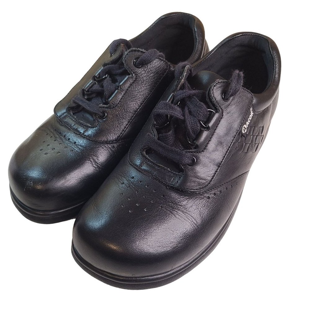 Acor Womens Comfort Walking Shoe Tandem Close Black Size 9.5